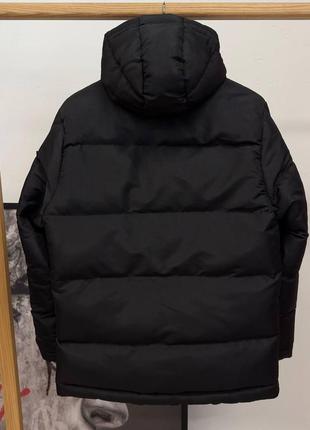 Мужская зимняя куртка stone island черная до -25*с теплая пуховик стон айленд с капюшоном (bon)3 фото