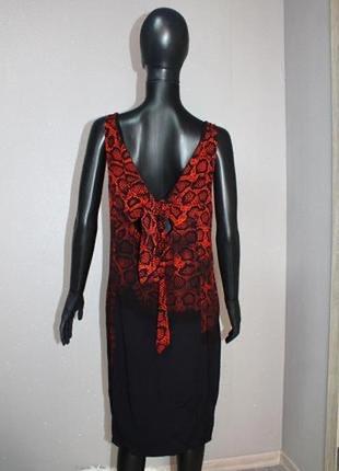 Стильное комбинированное платье черно-терракотовое в змеином принте от mint velvet l3 фото
