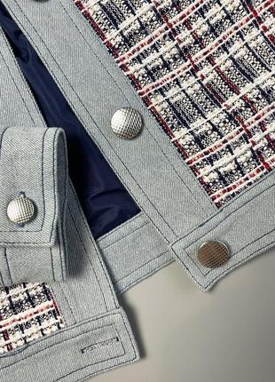 Твидовый джинсовый жакет пиджак charlott в стиле zara h&m3 фото