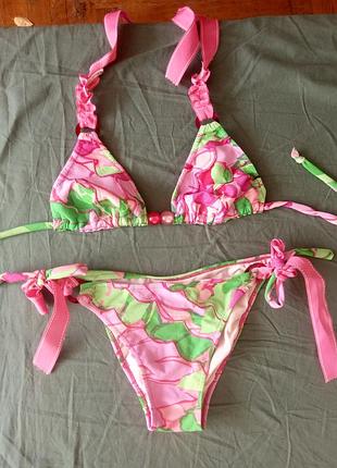 Шикарный яркий фактурный купальник бикини 👙