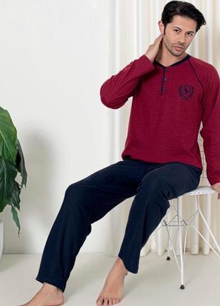 Мужская пижама ангора домашний комплект кофта штаны
