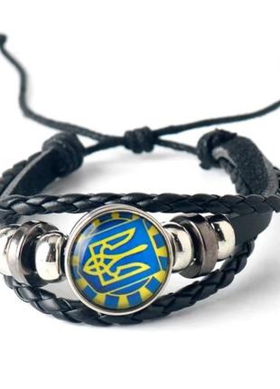Патриотический плетеный браслет  zhejiang с символикой украины