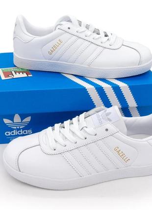 Белые кроссовки adidas gazelle кожа, vietnam 37. размеры в наличии: 37.