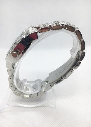 Часы женские наручные в стиле mісhаеl коrs (майкл корс), серебро с черным циферблатом ( код: ibw655sb )3 фото