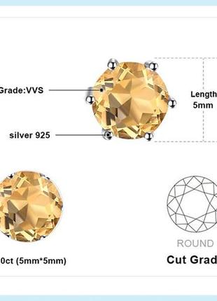Серебряные серьги с натуральным цитрином. цитрин5 фото