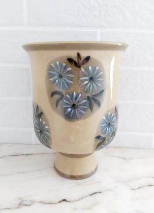 Ваза лксф майолика польвская керамика винтажная