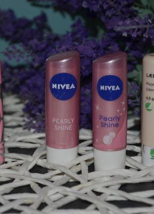 Бальзам для губ maybelline pink ягідний і "перлове сяйво" nivea lip care pearl4 фото