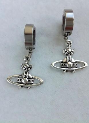 Серьги в стиле vivienne westwood (вивьен вествуд) на клипсе .ручная работа