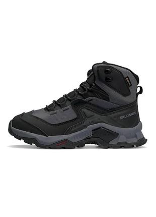 Мужские зимние трекинговые кроссовки salomon quest element gtx gore-tex army черные до -21*с (bon)