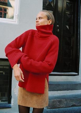 Светр гольф zara червоний