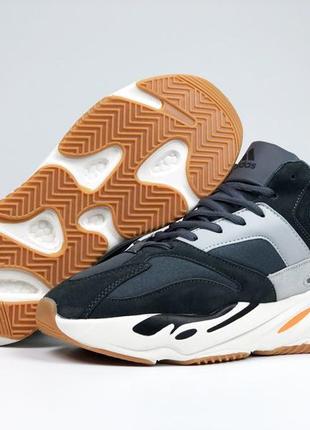 Высокие зимние женские кроссовки с мехом в стиле adidas yeezy boost 700 🆕 зимние адидас изи