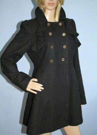 Вовняне двобортне пальто р. 6/xs miss selfridge англія