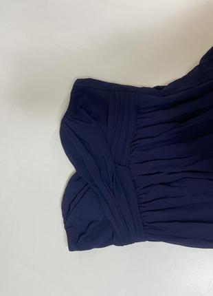 Платье макси бюстье синее длинное5 фото