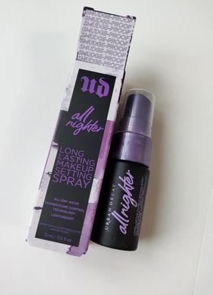 Cпрей для экстрасильной фиксации макияжа urban decay all nighter, 15 мл