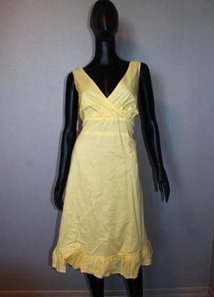 Стильное желтое лаконичное классическое лимонное фирменное платье rocha john rocha р л