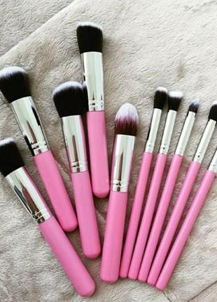 Набір кистей 10 шт, кисті для макіяжу