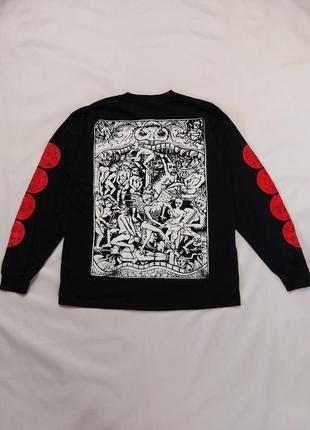 Лонгслив с сатанистскими принтами gildan satanael satanical long sleeve