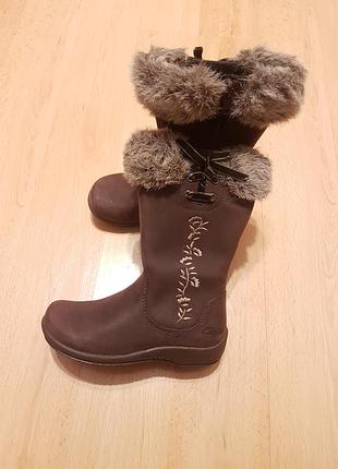 Шкіряні чобітки clarks zannia gtx inf brown
