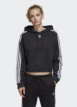 Укороченая худи с центр лого adidas.