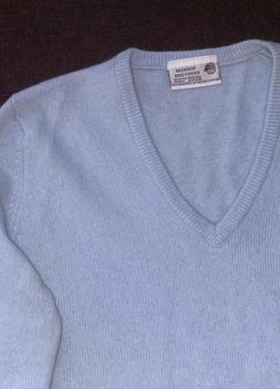 Шерстяной голубой свитер пуловер murray brothers