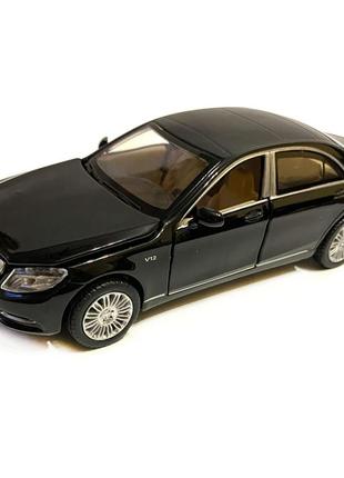 Игрушечная машинка металлическая mercedes-bens s 600 (мерседес-бенц s 600) «автопром», черная, батар., свет,2 фото