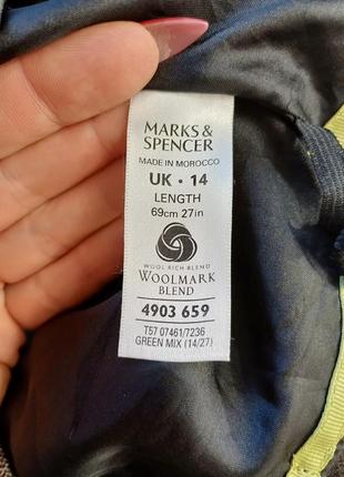 Фирменная marks & spencer мега теплая юбка миди на 60%шерсть и 10%шелк, размер л-хл9 фото