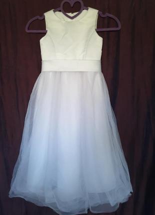 Дитяча  ошатна святкова біла сукня david's bridal плаття на 4 роки спідниця фатін davids bridal 6