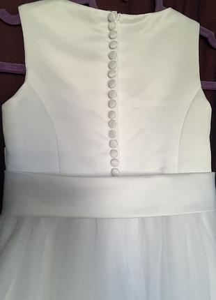 Детское нарядное праздничное белое платье david's bridal на девочку  на 4 года юбка фатин 8