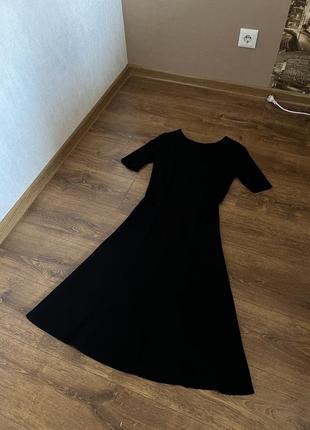 Стильное платье миди черное размер 388 фото