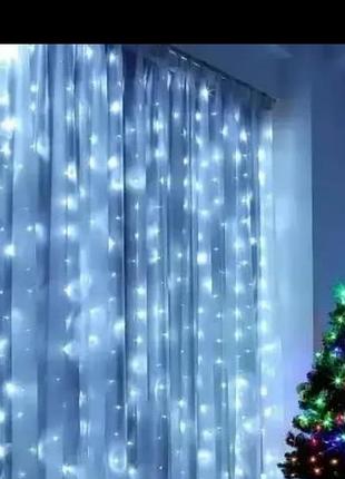 Гірлянда "водоспад" 2х2м гірлянда колір ламп білий 240led