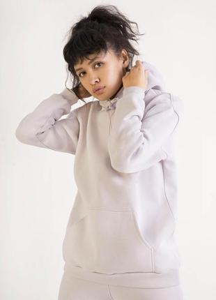 Худі жіноче світло-сірого кольору з м'якої тринитки, худі толстовка жіноча батнік світло-сірий, жіно