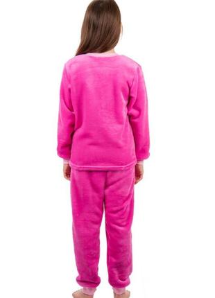 Махровая теплая пижама велсофт для девочек подростковая, теплая махровая плюшевая пижама6 фото