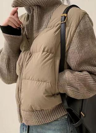 Стильна куртка  з вʼязаними рукавами🔥1 фото