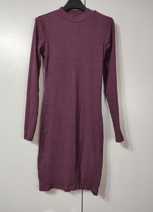 Платье в рубчик с разрезом sinsay xs 32-34 euro польша фиолетовый5 фото