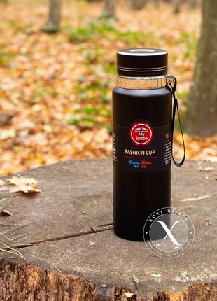 Термос из нержавеющей стали, 1000 мл, цвет черный