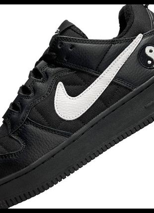 Nike air force 1 yin yang fleece termo all black white 1700