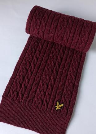 Теплый шерстяной шарф lyle scott1 фото