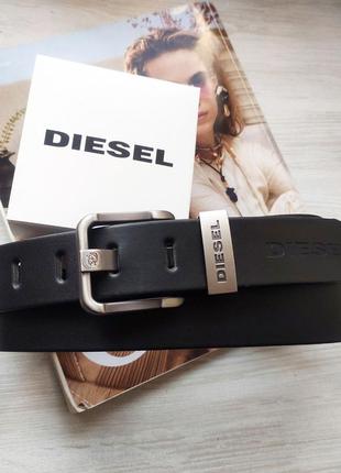 Чоловічий шкіряний ремінь diesel чорний