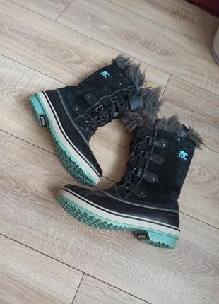Сапоги ботинки sorel waterproof 37 24 см замш1 фото