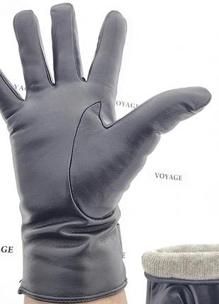 Классические мужские перчатки  из натуральной кожи (лайка) на подкладке из шерсти2 фото