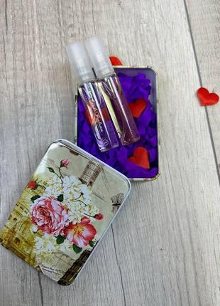 Подарунковий парфумований набір для жінок mon etoile №1, №21 у залізній коробці 2 шт по 8 мл