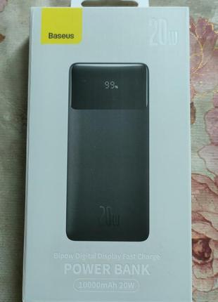 Супер надійний умб baseus bipow digital display 10000mah 20w 3a з технологією qc3.0 + pd3.0 2usb + type-c1 фото