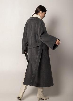 Демисезонное зимнее пальто темно-серое кашемировое пальто шерстяное из шерсти демисезонное зимнее в стиле zara massimo dutti reserved asos mango cos h&amp;m4 фото