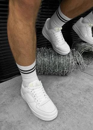Базові унісекс кросівки air force стильні шкіряні форси недорогі6 фото