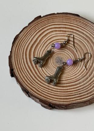 Серьги ручные работы винтажные ролики