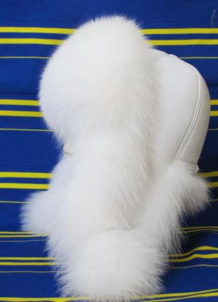 Шапка з натурального хутра песця