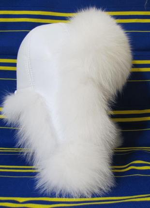 Шапка з натурального хутра песця