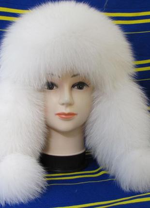 Шапка з натурального хутра песця