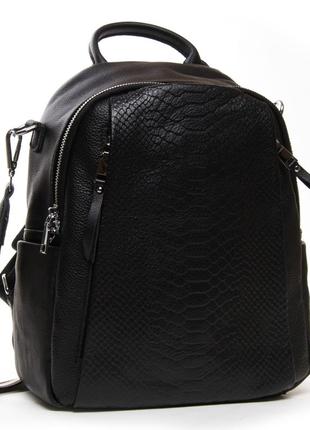 Сумка женская рюкзак кожа alex rai 8907-9* black1 фото