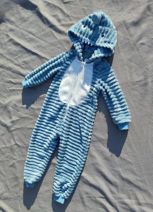 Комбинезон костюм домашних махровый детский акула